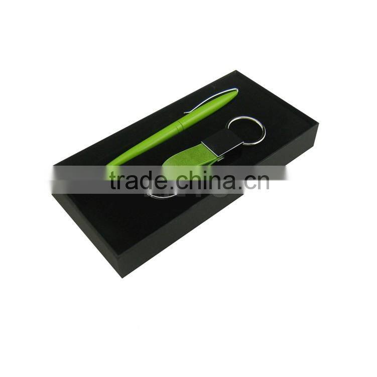 Wholesale business key chain and metal ballpoint pen gift set corperation