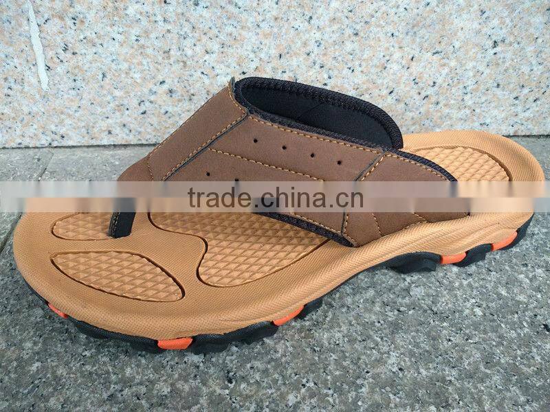 men slippers beach leather flip-flops