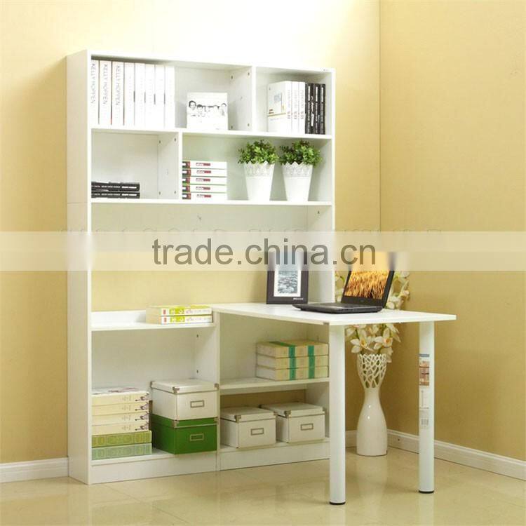 White wood study room chinese style bookcase/ study table/ computer desk (SZ-FCB396)