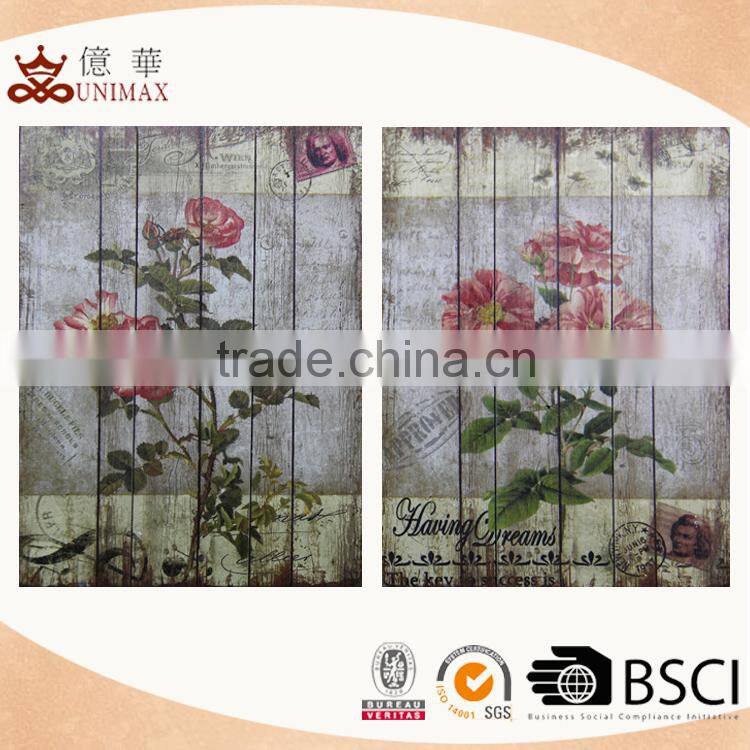 Flower decal nice design wooden wall sign on sale