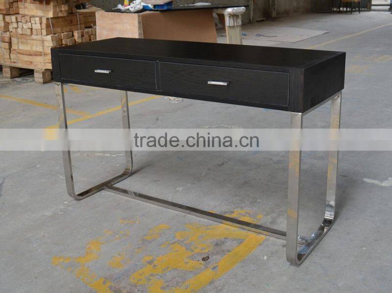 Modern simple design hotel furniture wooden table with metal feet for sale XYN1282