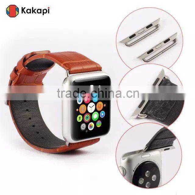 Kakapi Single Buckle Genuine Leather Watch Band Wrist Strap With Watchband Converter For 42MM Apple Watch MT-3910