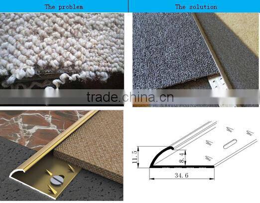 2016 new flooring tiles 6063 aluminium carpet edge trim aluminum carpet transition strips