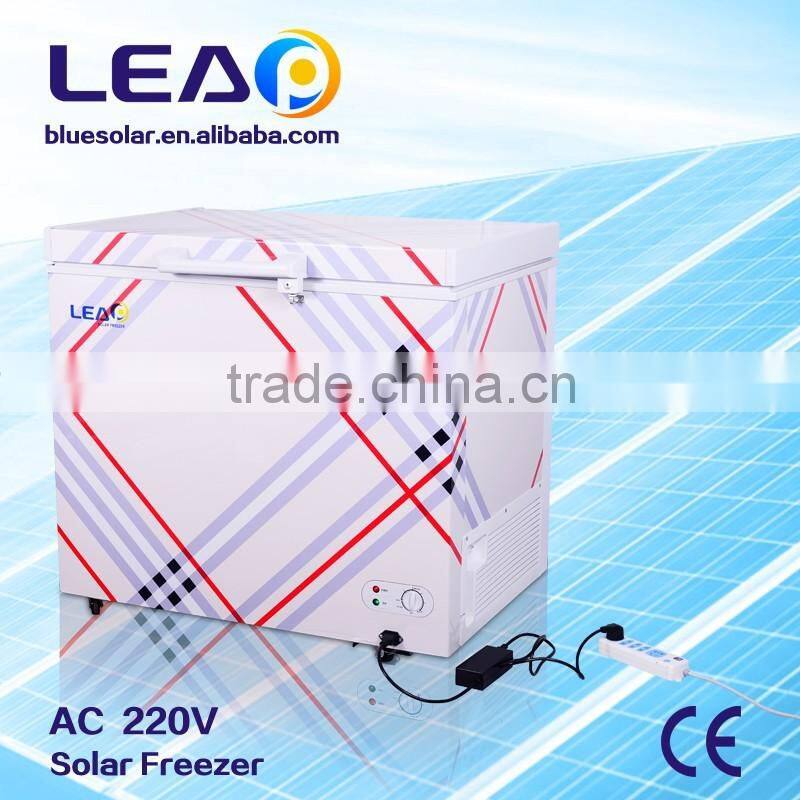 DC 12/24V or AC 220V Solar Panel Charge Solar Freezer 160L for Home Use