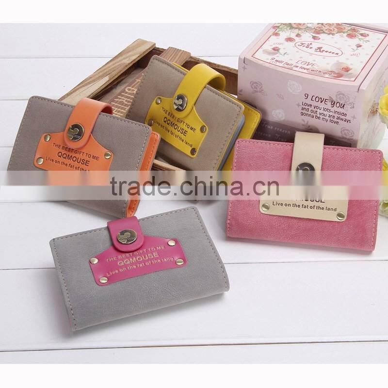 Korea mini cute leather credit card holder for girls