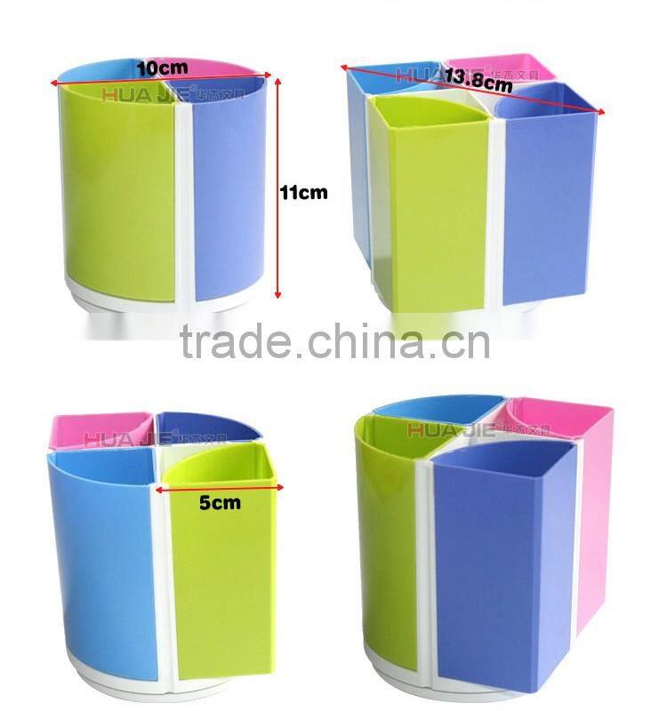 Customized Desktop assemble colored PS plastic pen holder