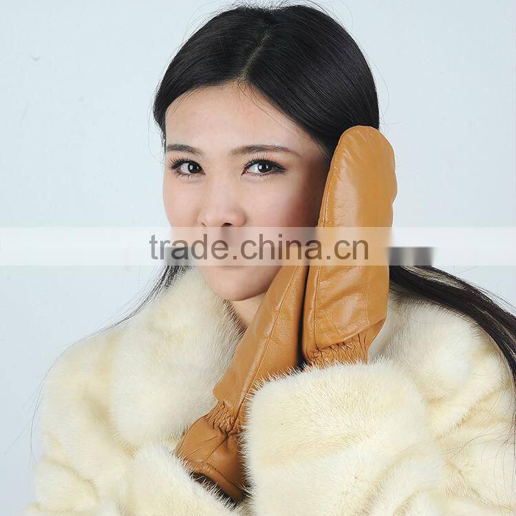 sheepskin leather Winter mittens for adults
