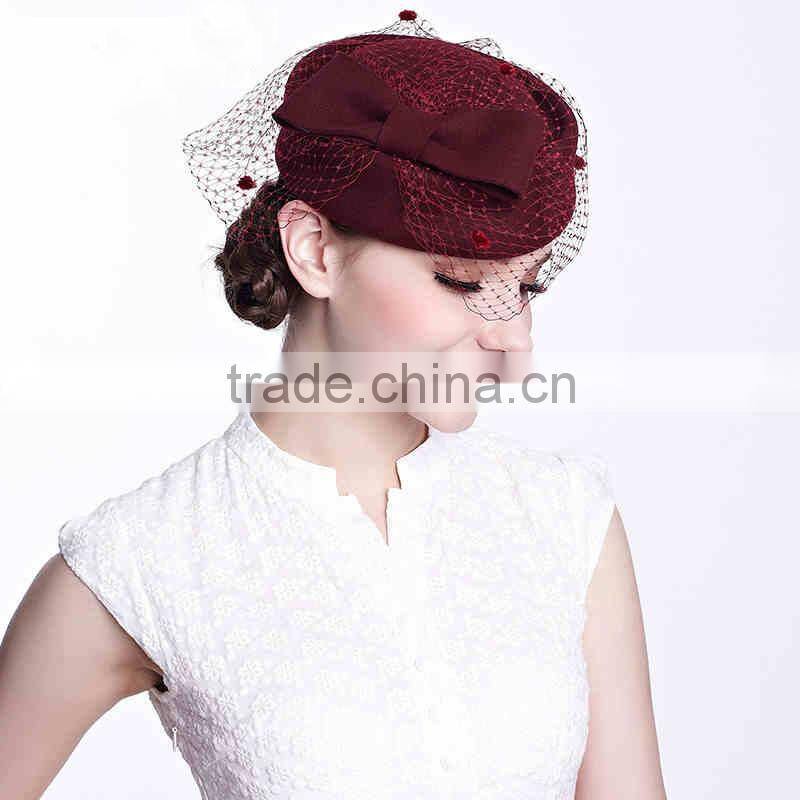 Wool Fascinator for Party ,Wedding Hair Accessories Hair Bow