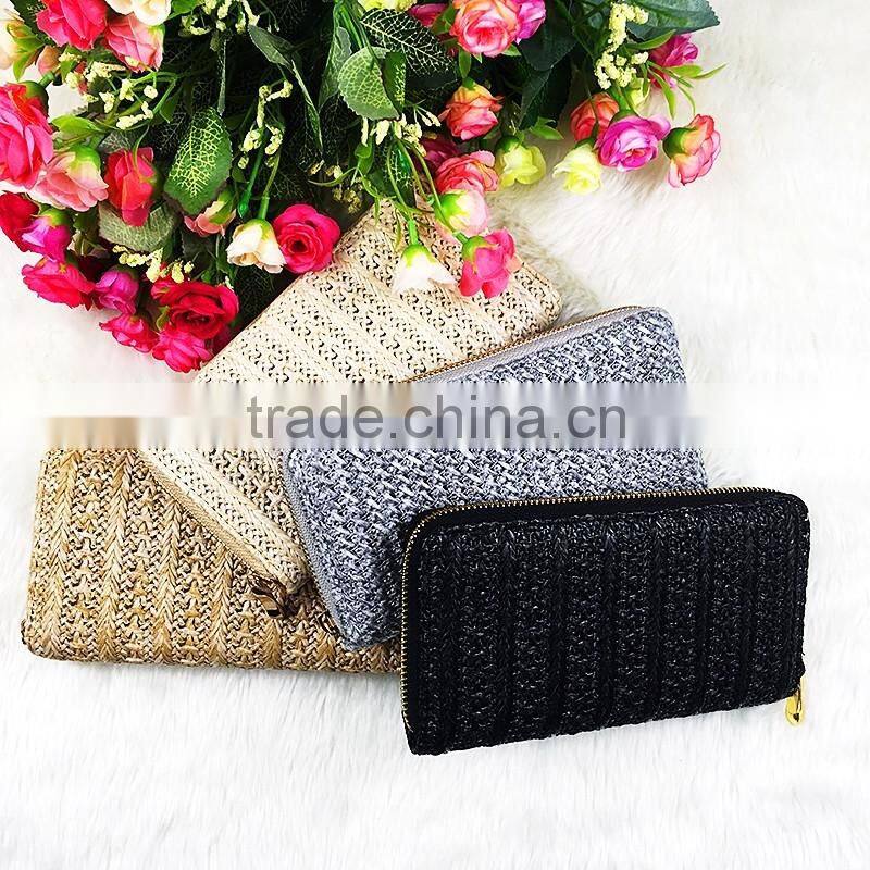 High Quality Long New Fashion Mix Colors Women PU Linen Cluth Wallet Famous Brand Designer Bag Purse Wallet