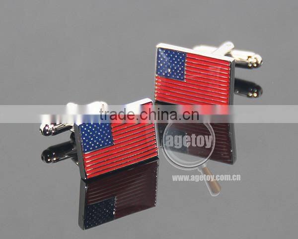 American USA Flag Men Sleeve Shirt Alloy Metal Cuff Links Patriotism Star-spangled Banner Souvenir Metal Custom Cufflinks