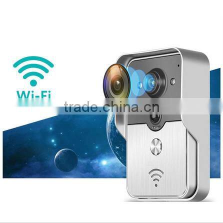 Wifi wireless smart door bell IP peephole camera,Night Vision/take photos/PIR detection/Remote open door