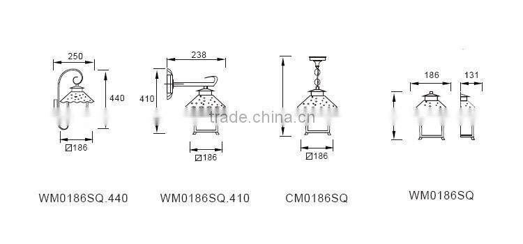 CAIRO IP44 outdoor square garden park wall hanging light