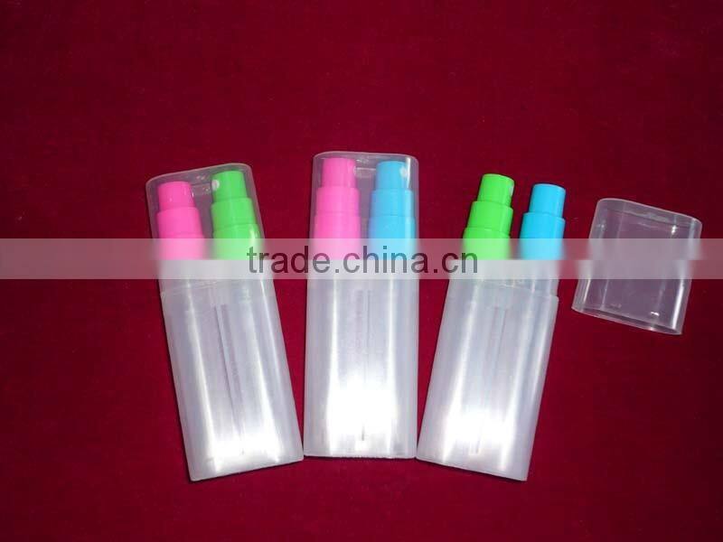 15ml empty plastic cosmetic packing tube shape perfume bottle witn rotary switch pump