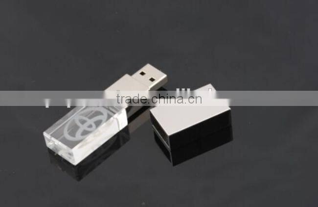16G crystal usb flash drive with laser logo
