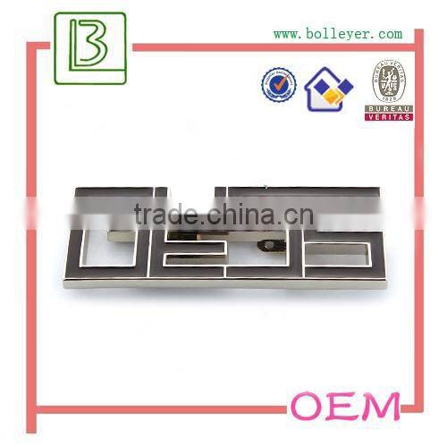 high gloss metal custom handbag logo labels