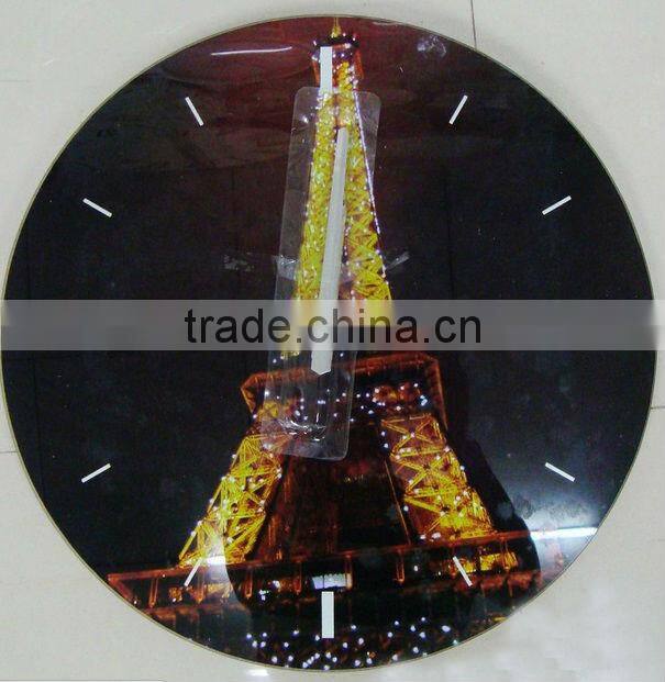 decorative glass wall mounted clock