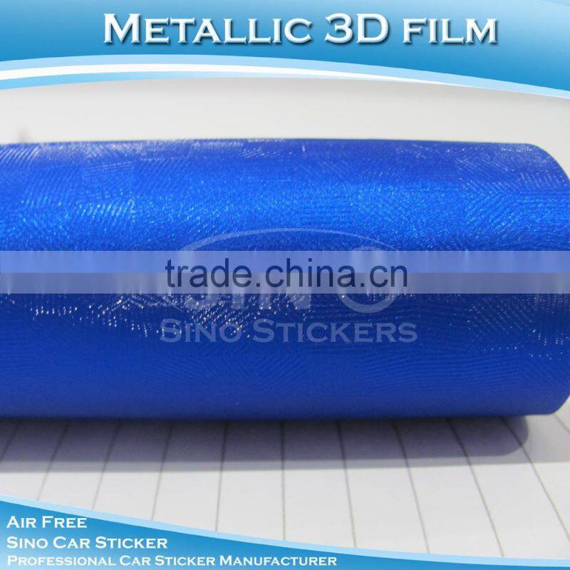 Fast Delivery Air Free Channel Metallic Chrome Blue Auto Wrap Vinyl Sticker