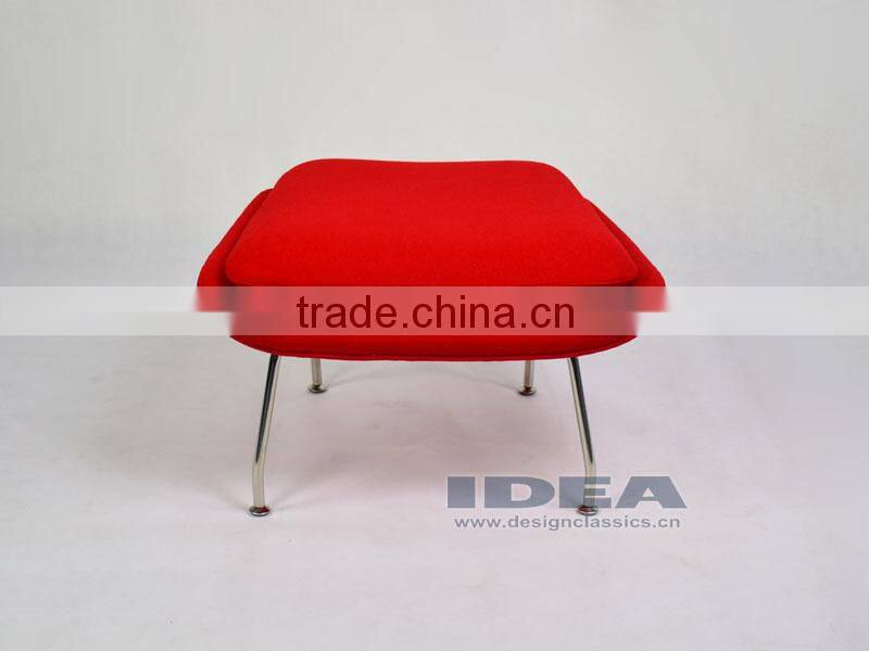 Replica Womb Chair Foot Stool - Red Wool Fabric