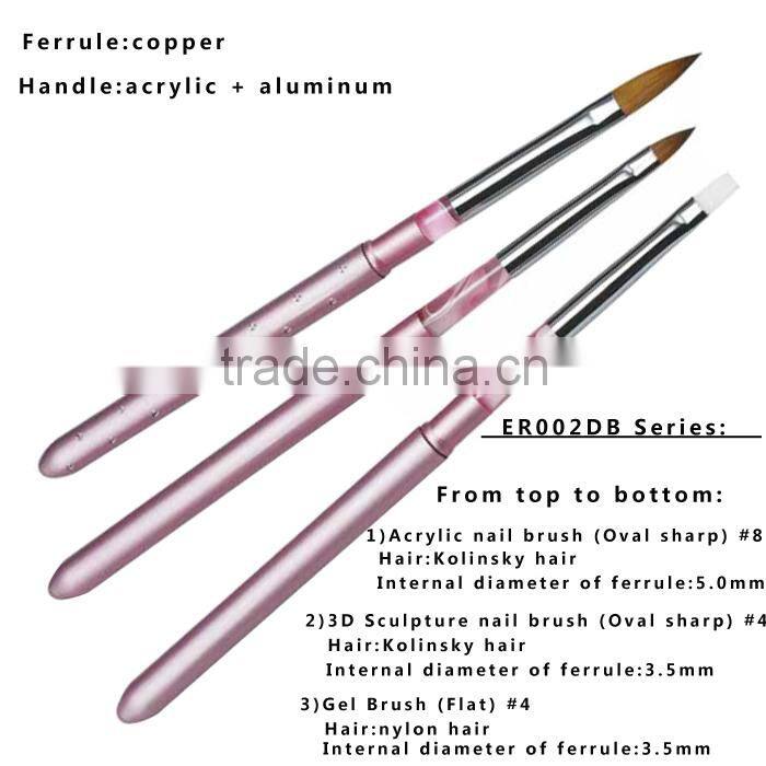 New designed 100% pure kolinsky acrylic nail brush