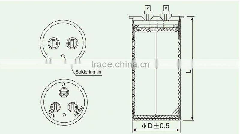 Hight quality cbb65 60uf 250v capacitor for air conditioner