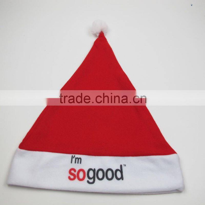 Logo printing Plush red santa hats