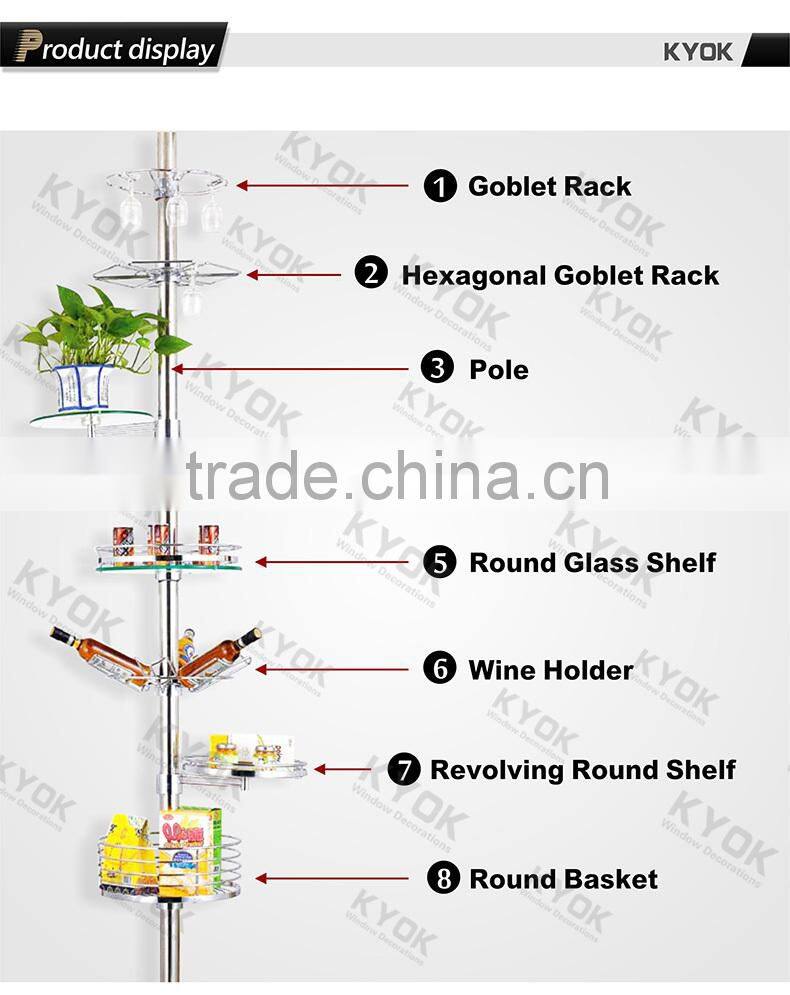 KYOK Pole System Round Goblet Rack , kitchen pull-out basket ,kitchen basket