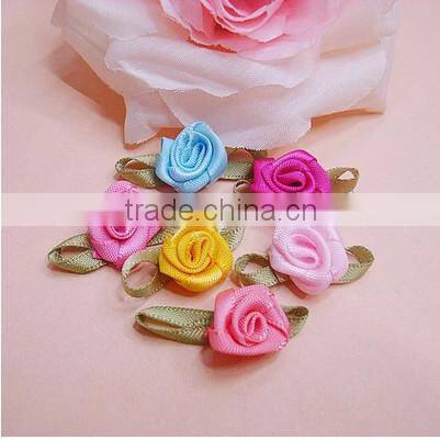 Leaf satin ribbon rosettes for garment