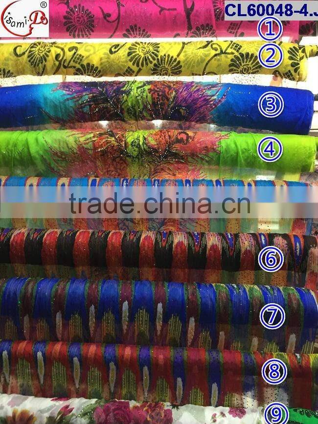 CL60048 New fashionable good quality silk lace fabric with stones wholesale