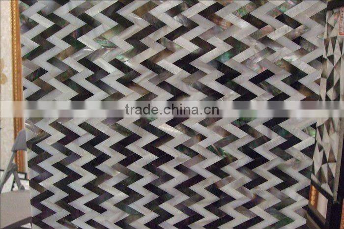 Black lip & freshwater mixed mother of pearl/shell mosaic tiles