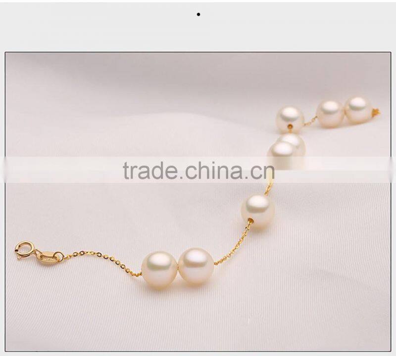 18k gold chain bracelets for women 2016 pearls fresh water high luster pearls