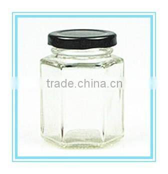 2016 Hot sale engraved 180ml glass mason jar with black metal lid