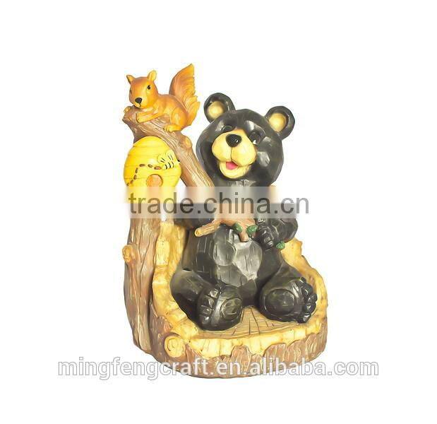 Animated Sitting Father baby bear indoor decoration