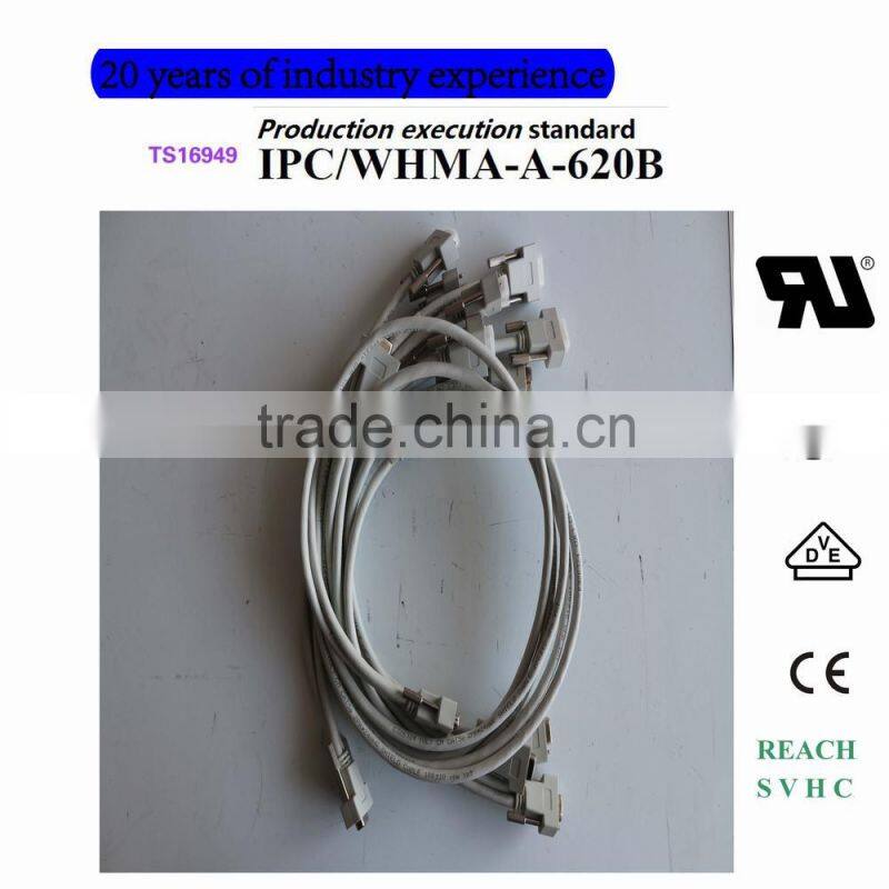 14 PCS D - SUB9 -m connector molding wiring harness (solder +molding+assembly)customization,