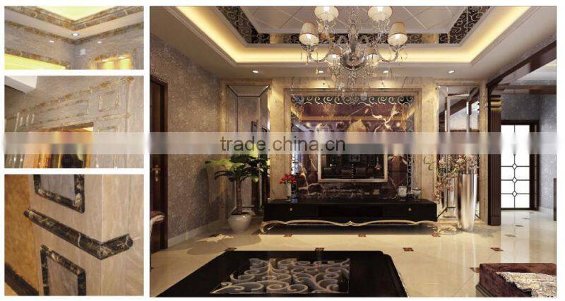 High-Tech Stone Polymer Material Water Resistance Colorful Marble Effect Mouldings