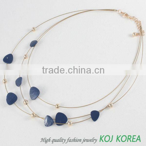 KN-172 wire dark blue fashion necklace