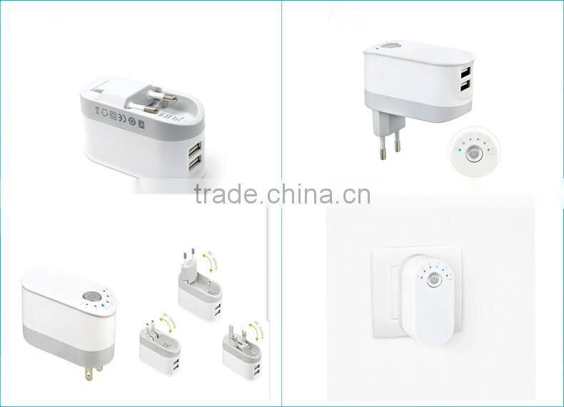 Power socket with timer and usb portable phone charger