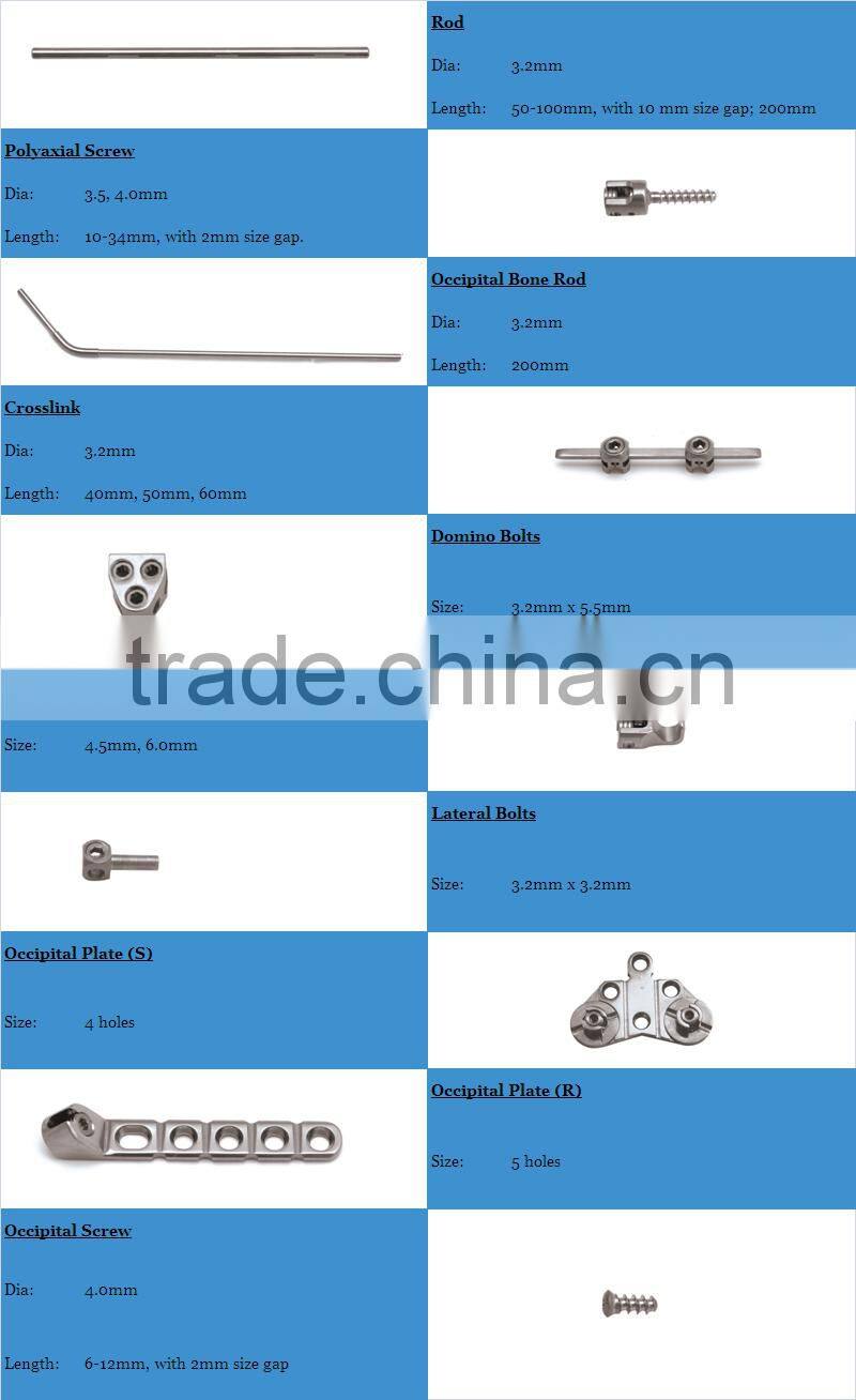 KCO cervical screw, cervical implant neck screw, posterior cervical device fixation