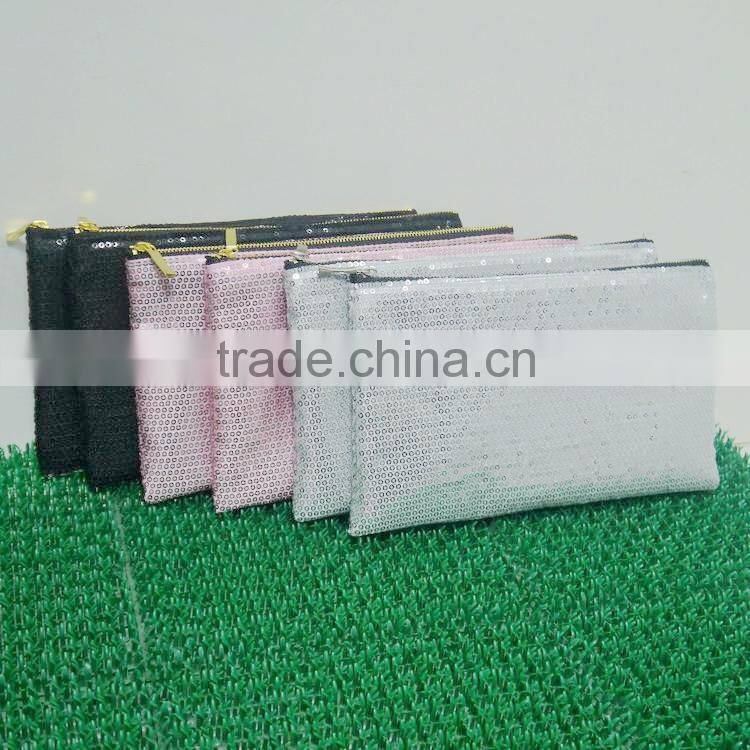 2016 China wholesale cosmetic bag shining beads makeup bag lady nice bag