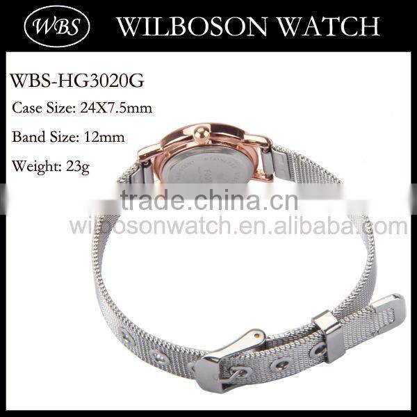 Japan movt quartz watch with stainless steel back