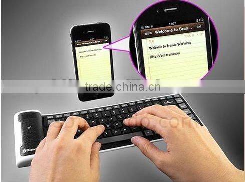 New PVC Keyboard with bluetooth for iPhone4 (bluetooth keyboard with touchpad/bluetooth keyboard for ipad/bluetooth keyboard)