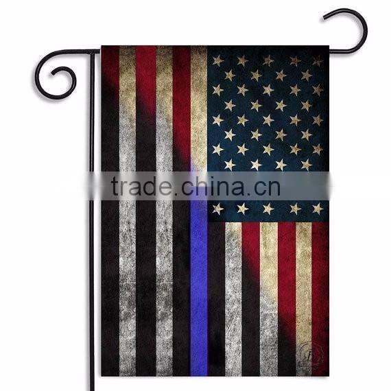 Hot selling polyester blue Red Green Line American Garden Flag