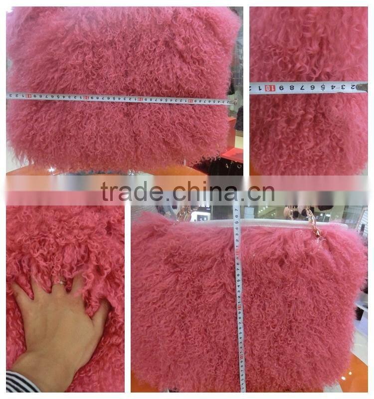 Mongolia Sheep Fur Handbag Genuine Lamb Fur Tote Bags