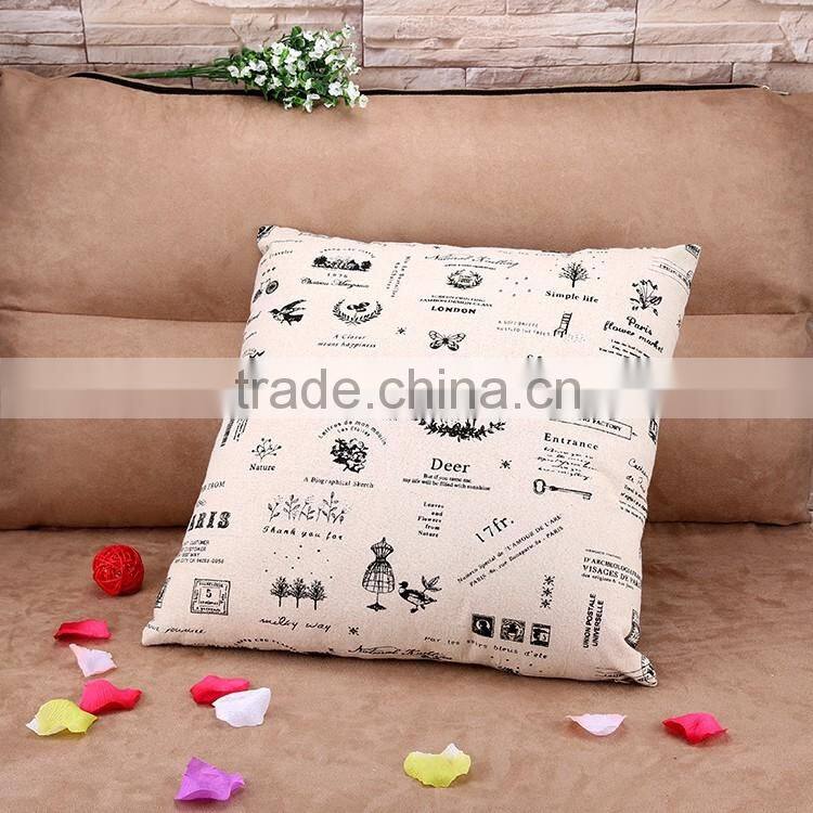 2015 creative cartoon deer pattern cotton and linen printed pillowcase household cloth art cushion cover
