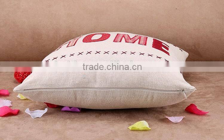 2015 HOME the letters embroidered hold pillow Cotton and linen hold pillow car Cushion for leaning on