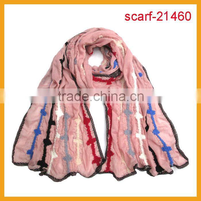 spring embroidery snowflake scarf