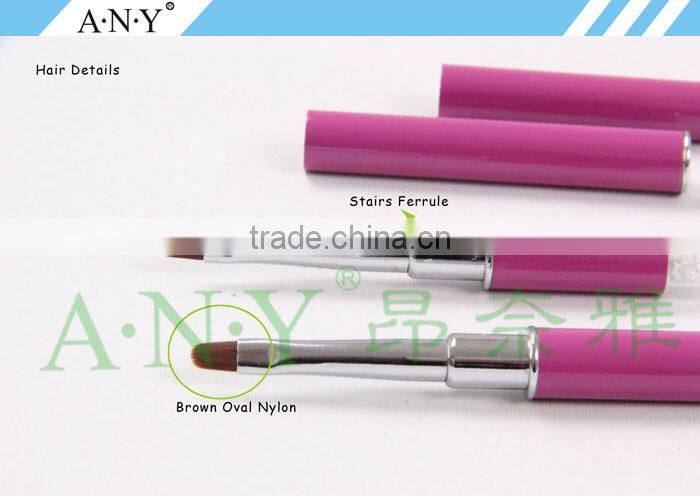 ANY Fashion Nail Art Pen Acrylic Handle Rhinestone Diamond Nail UV Gel Salon Flat Brush Nail Brushes Wholesale
