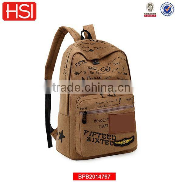 front pocket design cotton fabric canvas backpack