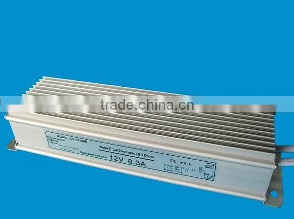 High quality ac dc 220v 12v 8.3a 100w led switching power supply, waterproof ip67 power supply driver 12 volt 100 watts 8.3 amp
