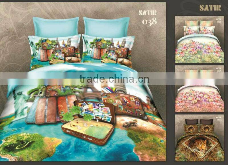 80S 400T 100% Cotton 3d Animal Printed bedroom sets