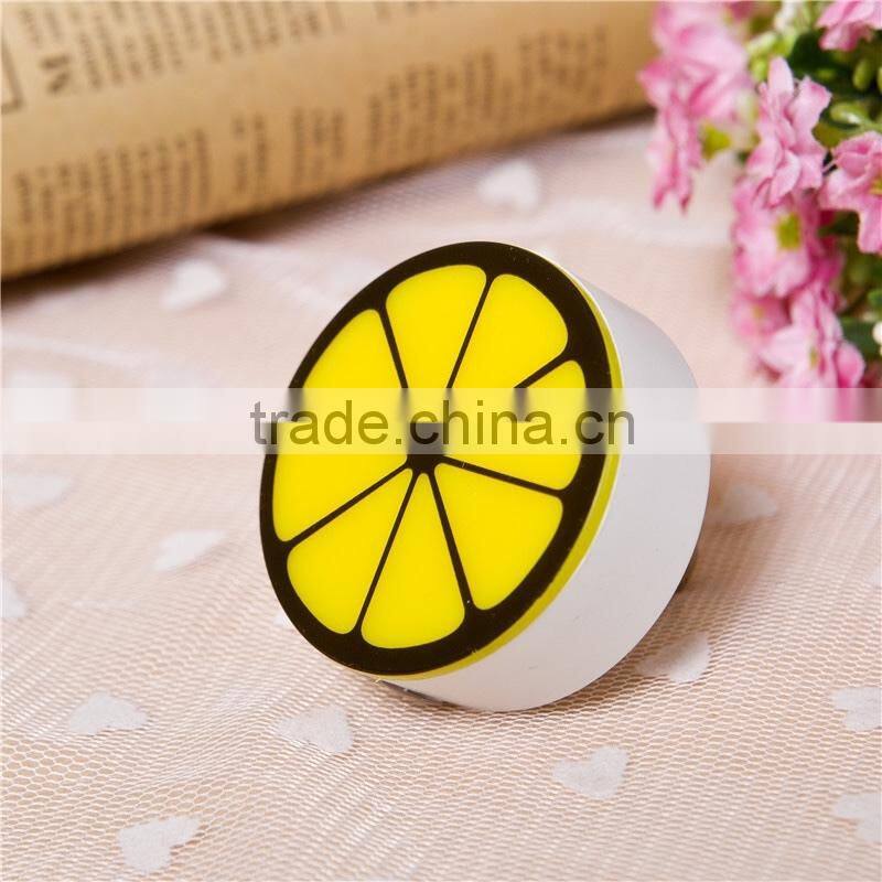 lemon shape LED night light with light sensor on wall for kids